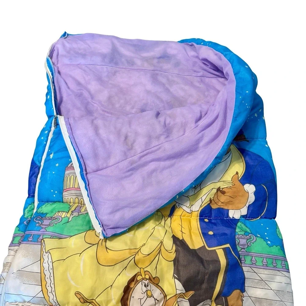 Vintage Beauty‎ & The Beast Sleeping Bag Belle 1990s Disney 27x55
